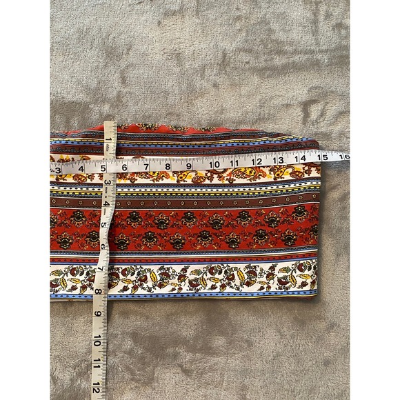 Forever 21 Tube Top Women Large Red Paisley Floral Boho Strapless Crop Hippie - Picture 6 of 6